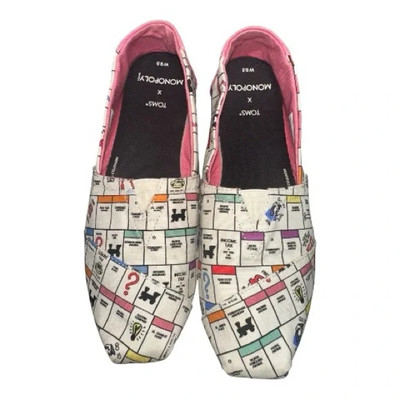 TOMS Women's Monopoly Board Flats - Pink and Cream - Picture 2 of 9
